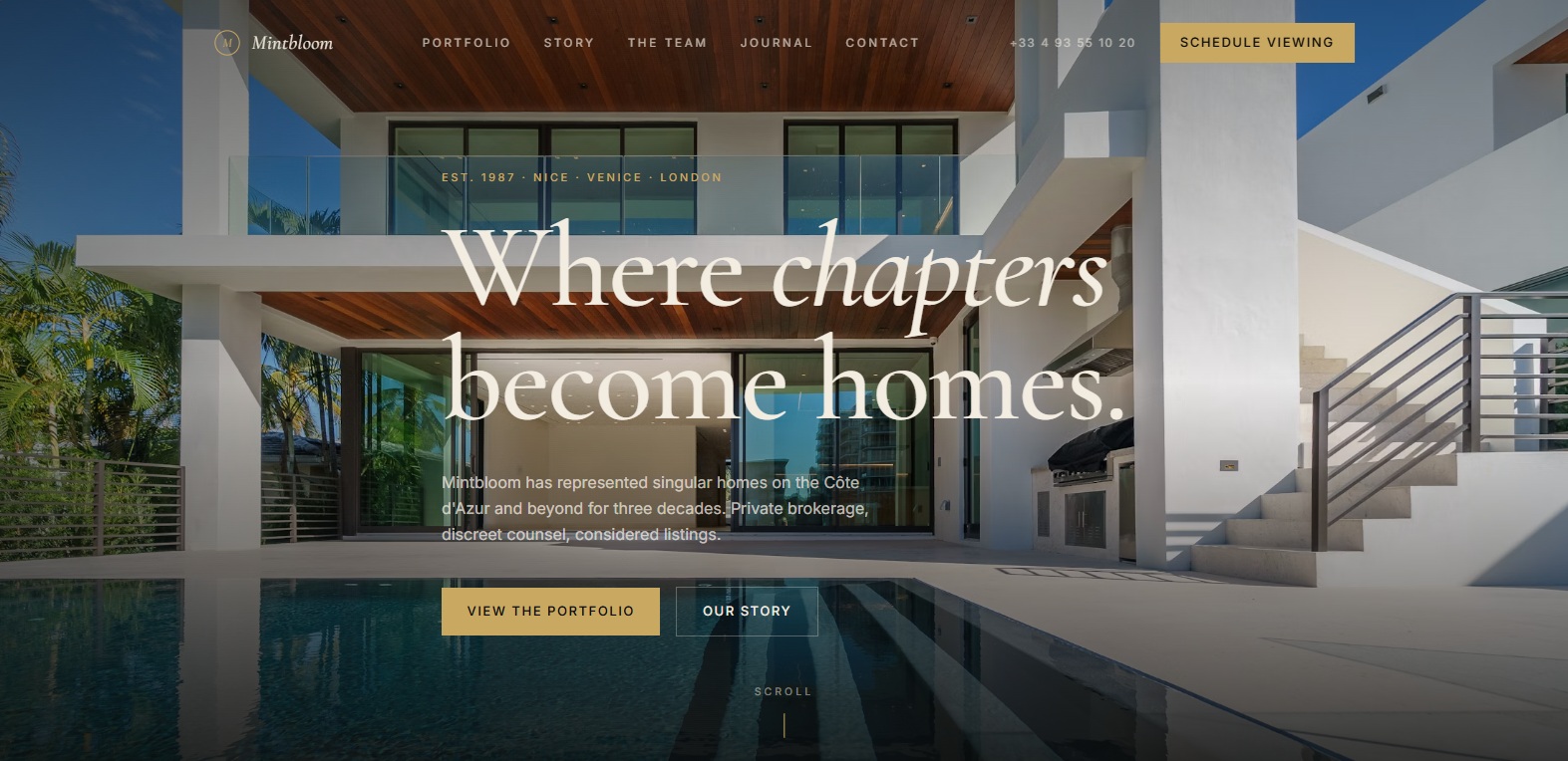 Mintbloom Estates — premium real-estate brokerage website