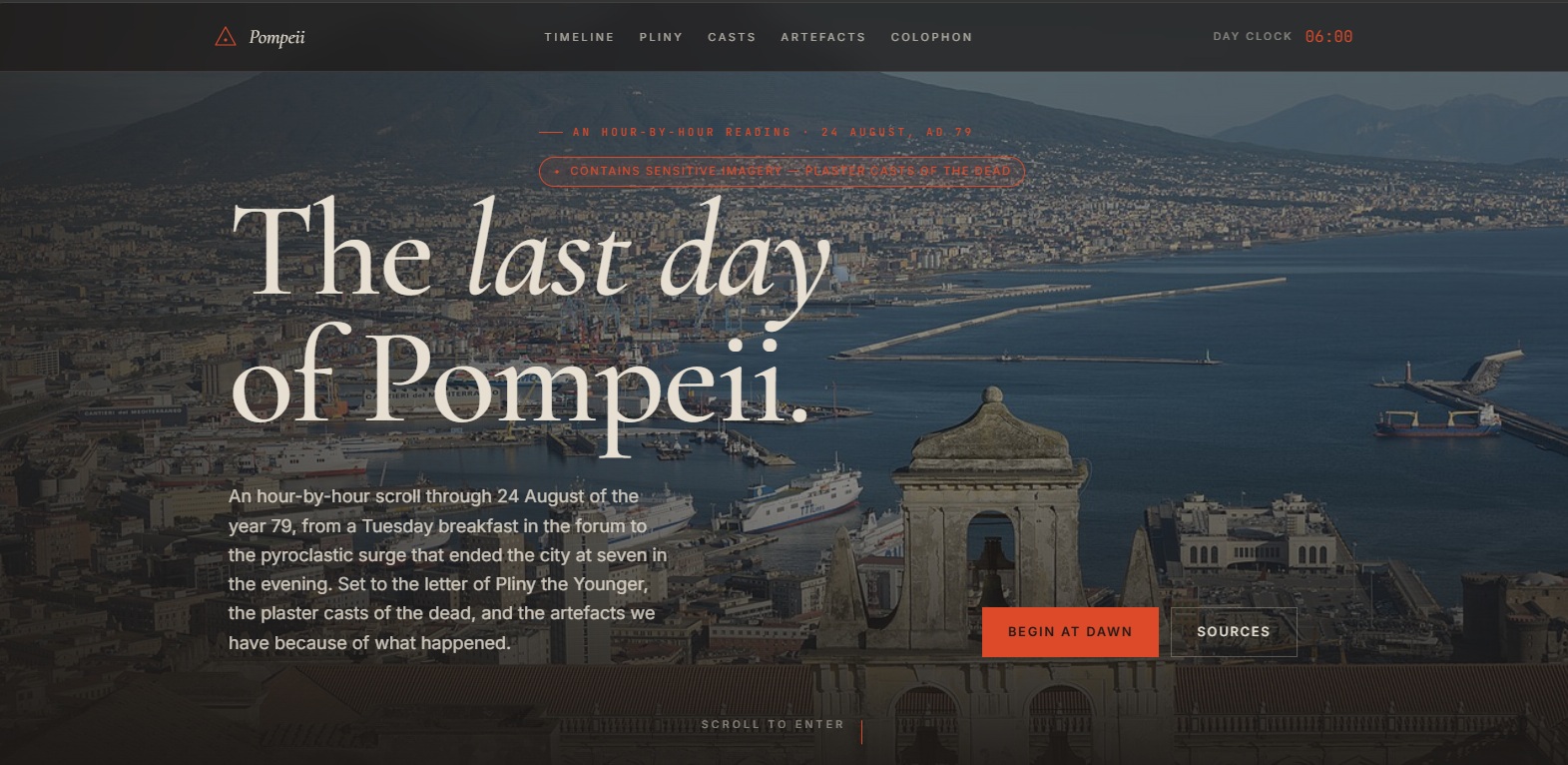 Pompeii — interactive scrollytelling on the eruption of Vesuvius