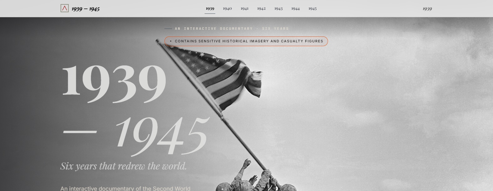 1939–1945 — interactive scroll documentary with data visualisation